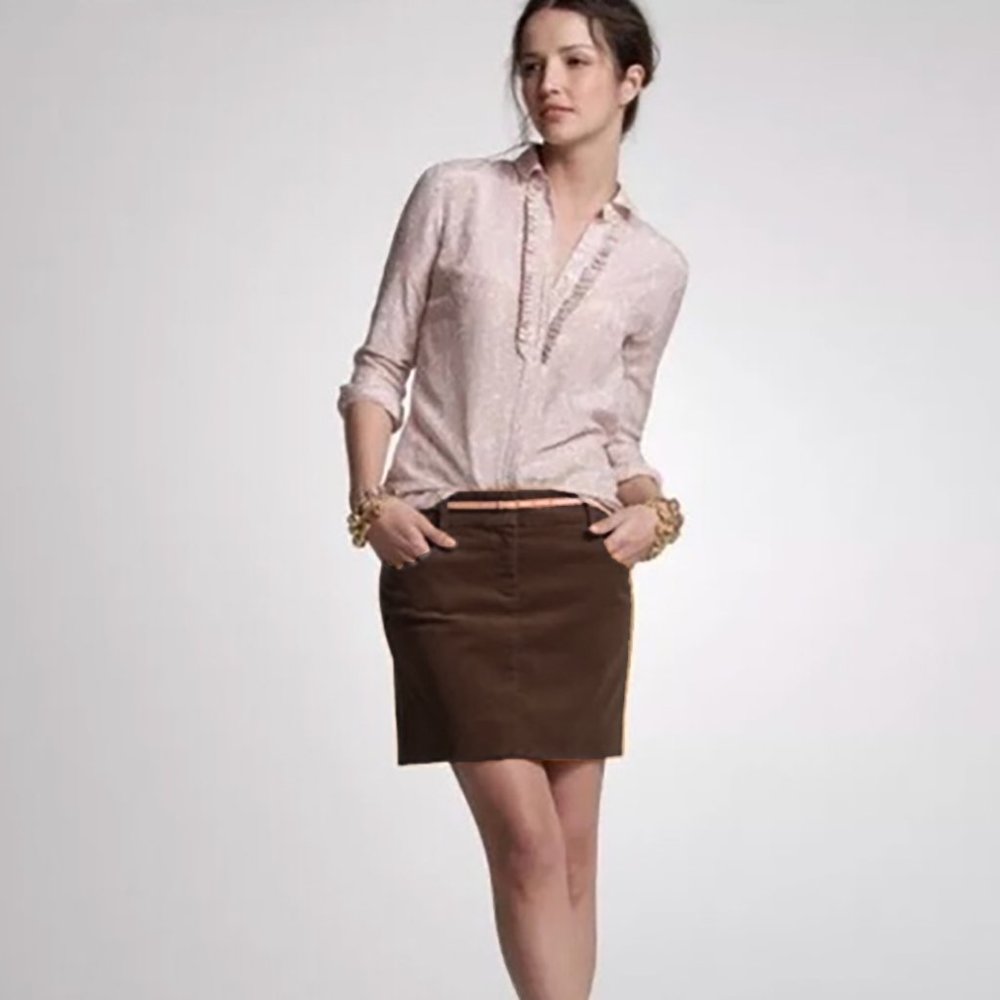 J. Crew Brown Corduroy Stretch Mini Skirt